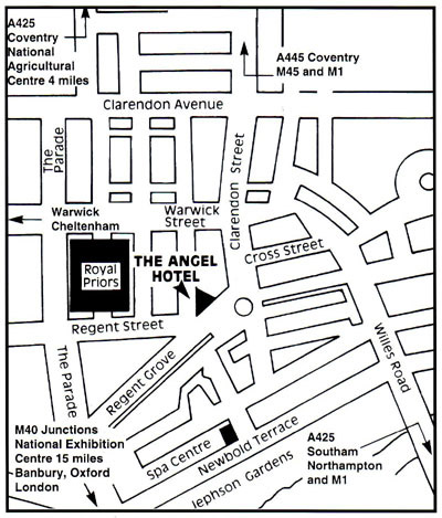 Angel Hotel Leamington location map